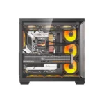⁦Darkflash C280 E-ATX Full-Tower PC Gaming Case, 7×ARGB Fans Included, 270° Tempered Glass, Reverse Connection Motherboard Compatible, 360mm Radiator Support, Black | C280B⁩ - الصورة ⁦3⁩