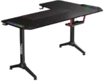 ⁦L Shaped Gaming Desk RGB Left Black - TM-Y-LB-RGB⁩ - الصورة ⁦6⁩