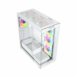 ⁦Twisted Minds Quantum Mid-Tower Two Panel Front & Left Side Tempered Glass Case with 7 ARGB Fans - White⁩ - الصورة ⁦2⁩