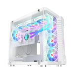 ⁦GameOn Emperor Arctic III Series Mid Tower Two Panel Front & Left Side Tempered Glass Case with 7 ARGB Fans - White⁩ - الصورة ⁦2⁩