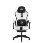 Royal Gaming Chair with Footrest – White/Black
