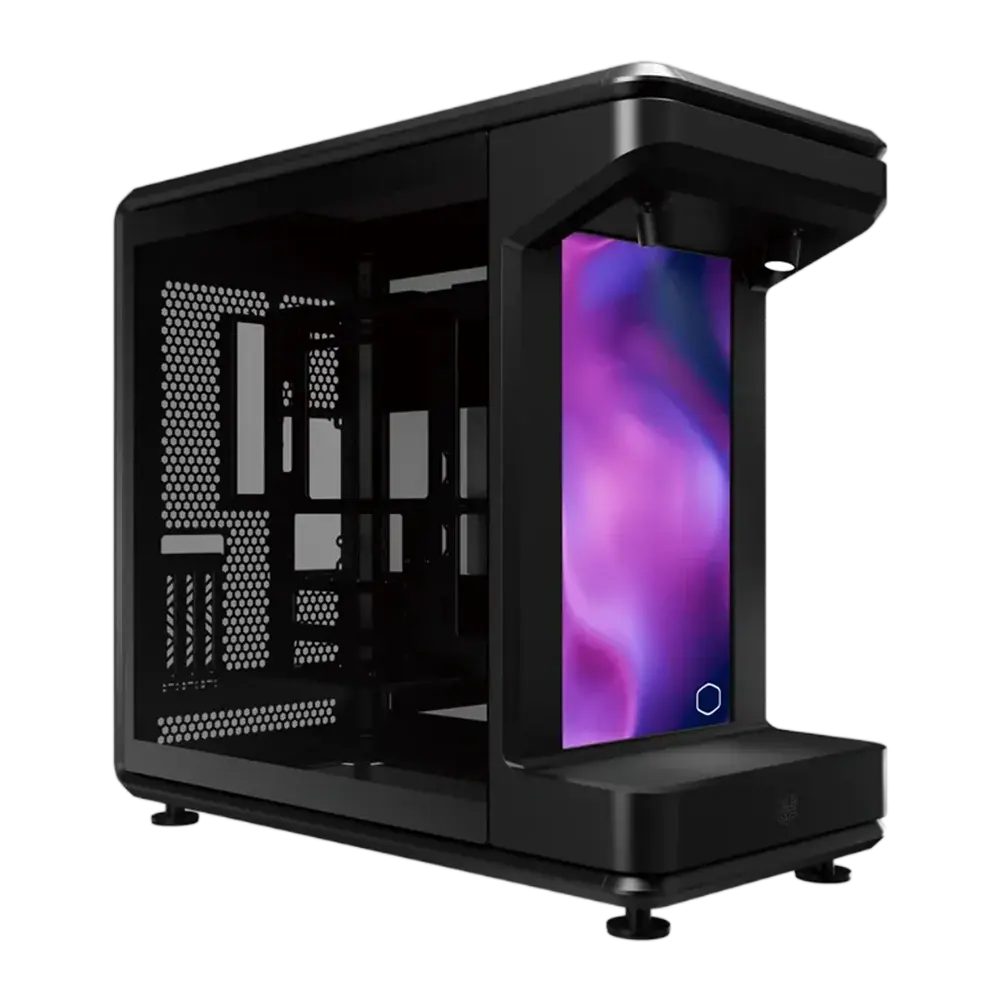 217841092716a5758d79a2300_72515661_c_252525-090909-040000.webp Cooler Master MasterFrame 360 Stage With 15.6 Inch LCD Screen ATX Case - Black - الصورة 1