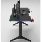⁦ROYAL RGB Lighting Gaming Table with Carbon Fiber Surface BLACK 110*60⁩ - الصورة ⁦2⁩