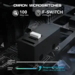 ⁦Attack Shark R5 Ultra Carbon Fiber Tri-Mode Wireless (BT/2.4G Wireless/Wired) 8K PAW3950MAX Gaming Mouse - Black⁩ - الصورة ⁦4⁩