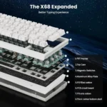 ⁦Attack Shark X68HE Wired Mechanical Gaming Keyboard - Rapid Trigger, Hall Effect Switches, RGB Lighting & 60% Layout⁩ - الصورة ⁦2⁩