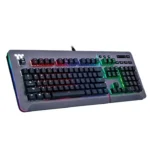 ⁦Thermaltake Level 20 RGB Titanium Aluminum Gaming Keyboard Cherry MX Silver Switches, 16.8M Color RGB, 32 color zone options, support Alexa Voice Control, Razer Chroma Sync compatible KB-LVT-SSSRUS-01⁩ - الصورة ⁦2⁩