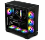 ⁦Huntkey MVP Apollo Max Mid Tower PC Case – Black, 7 Fans⁩ - الصورة ⁦2⁩