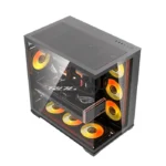 ⁦Darkflash C280 E-ATX Full-Tower PC Gaming Case, 7×ARGB Fans Included, 270° Tempered Glass, Reverse Connection Motherboard Compatible, 360mm Radiator Support, Black | C280B⁩ - الصورة ⁦4⁩