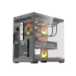 ⁦Darkflash C280 E-ATX Full-Tower PC Gaming Case, 7×ARGB Fans Included, 270° Tempered Glass, Reverse Connection Motherboard Compatible, 360mm Radiator Support, Black | C280B⁩ - الصورة ⁦5⁩