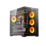 ⁦Darkflash C280 E-ATX Full-Tower PC Gaming Case, 7×ARGB Fans Included, 270° Tempered Glass, Reverse Connection Motherboard Compatible, 360mm Radiator Support, Black | C280B⁩ - الصورة ⁦2⁩