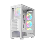 ⁦SHARX STRIKER ARGB - ATX PC Case With Front Mesh Panel, 4 x 120mm Pre-Installed Fans Model S-200,WHITE⁩ - الصورة ⁦3⁩