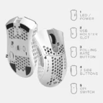 ⁦Galax   HOF Ace M2  Wireless Gaming Mouse - Nvidia Reflex - 38000 DPI - ARGB - WHITE⁩ - الصورة ⁦8⁩