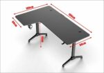 ⁦L Shaped Gaming Desk RGB Left Black - TM-Y-LB-RGB⁩ - الصورة ⁦5⁩