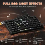 ⁦Attack Shark R82 HE Rapid Trigger 75% Wired 8KHz Magnetic Keyboard With 0.005mm RT - Black⁩ - الصورة ⁦3⁩