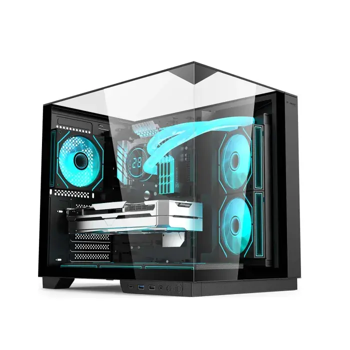 517869546906a82c3c21e7b43_37040672_c_ffffff-f6f6f6-010101.webp Acer V330 ATX Mid Tower Three Panel Front Top & Left Side Tempered Glass Case With 6 ARGB Fans - Black - الصورة 1