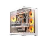 ⁦Darkflash C280 E-ATX Full-Tower PC Gaming Case, 7×ARGB Fans Included, 270° Tempered Glass, Reverse Connection Motherboard Compatible, 360mm Radiator Support, White | C280W⁩ - الصورة ⁦2⁩