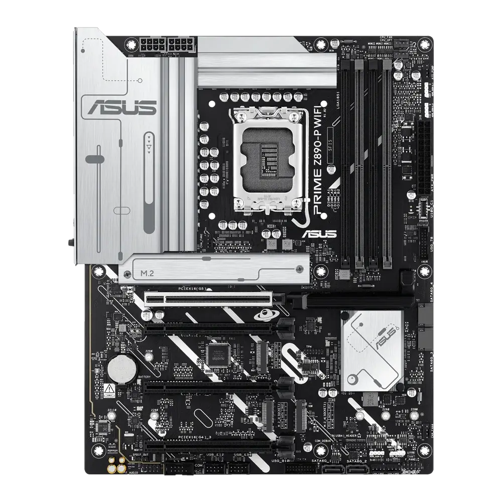 617833362106a4b8d1291b599_52594172_c_1e1e20-1f1f21-1d1d1f.webp Asus Prime Intel Core Ultra Z890-P Wifi 7 DDR5 Gaming Motherboard - الصورة 1