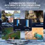 ⁦ATTACK SHARK X68 PRO HE Wireless Rapid Trigger Gaming Keyboard with Adjustable Actuation,White⁩ - الصورة ⁦4⁩