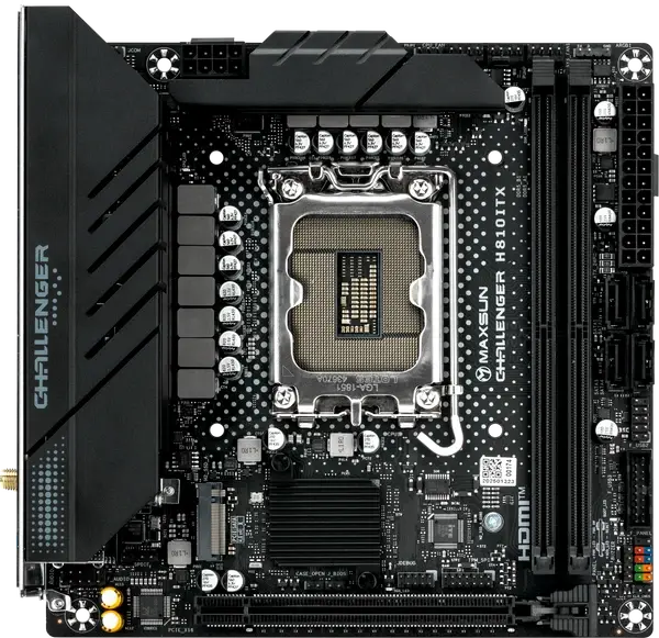 617854228836a6b642360e144_81601216_c_000000-000201-000100.webp MS-Challenger H810ITX WIFI Intel Core Ultra DDR5 Motherboard - Black - الصورة 1
