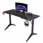 ⁦ROYAL RGB Lighting Gaming Table with Carbon Fiber Surface BLACK 110*60⁩ - الصورة ⁦3⁩