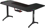 ⁦L Shaped Gaming Desk RGB Left Black - TM-Y-LB-RGB⁩ - الصورة ⁦4⁩