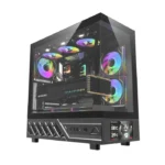 Darkflash DS950V ATX PC Case with 6 ARGB fans- Black