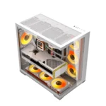 ⁦Darkflash C280 E-ATX Full-Tower PC Gaming Case, 7×ARGB Fans Included, 270° Tempered Glass, Reverse Connection Motherboard Compatible, 360mm Radiator Support, White | C280W⁩ - الصورة ⁦4⁩