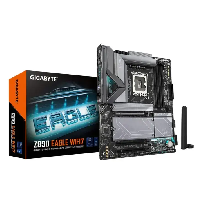 917833357176a4b8b25949124_30408362_c_ffffff-020202-000000.webp Gigabyte Intel Core Ultra Z890 Eagle Wifi 7 DDR5 Gaming Motherboard - الصورة 1