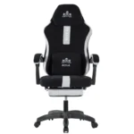 Royal Gaming Chair with Footrest Leather - Black