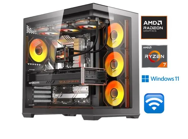 917911340416ac2895934d5a4_21621096_c_ffffff-fefefe-252223.webp AMD RYZEN 7 9800X3D AMD Radeon - RX 9070 XT Steel 16GB GAMING PC - الصورة 1
