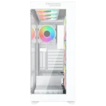 ⁦Twisted Minds Quantum Mid-Tower Two Panel Front & Left Side Tempered Glass Case with 7 ARGB Fans - White⁩ - الصورة ⁦2⁩