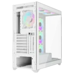 ⁦Twisted Minds Quantum Mid-Tower Two Panel Front & Left Side Tempered Glass Case with 7 ARGB Fans - White⁩ - الصورة ⁦5⁩
